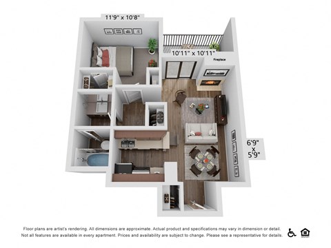 bedroom floor plan at Alvista Nine Mile, Asheville North Carolina